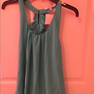 NWT Naked Zebra Ruffle Racerback Blouse